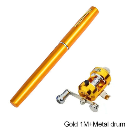 1M/1.2M/1.4M/1.6Mportable Pocket Telescopic Mini Pen Fishing Rod Pole Ice Fishing Rod Foldable Small Fishing Rod for Fishinggear