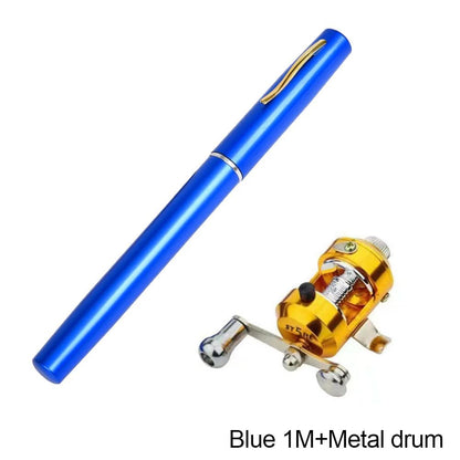 1M/1.2M/1.4M/1.6Mportable Pocket Telescopic Mini Pen Fishing Rod Pole Ice Fishing Rod Foldable Small Fishing Rod for Fishinggear