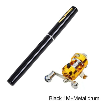 1M/1.2M/1.4M/1.6Mportable Pocket Telescopic Mini Pen Fishing Rod Pole Ice Fishing Rod Foldable Small Fishing Rod for Fishinggear