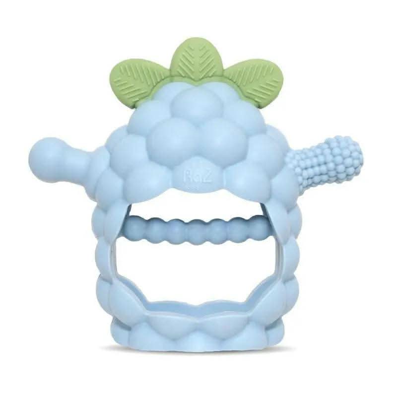 Razbaby Razberry Grip Silicone Teether Toy for 3M+ Babies & Infants - Drop Resistant, Non-Toxic, Multi-Textured Design for Front and Back Teeth