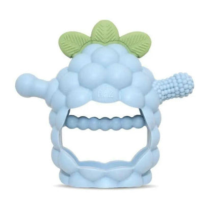 Razbaby Razberry Grip Silicone Teether Toy for 3M+ Babies & Infants - Drop Resistant, Non-Toxic, Multi-Textured Design for Front and Back Teeth