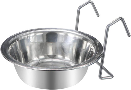 Stainless Steel Hanging Pet Bowl for Birds, Parrots, and Small Dogs and Cats (Size S)