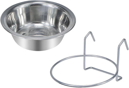 Stainless Steel Hanging Pet Bowl for Birds, Parrots, and Small Dogs and Cats (Size S)