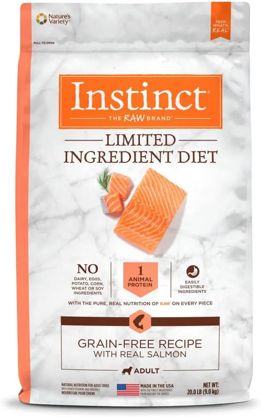 Limited Ingredient Diet Natural Grain-Free Dry Dog Food with Real Salmon, 20 lb Bag