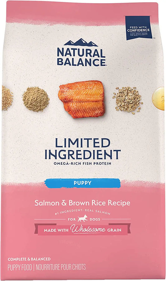 Limited Ingredient Puppy Dry Dog Food with Healthy Grains, Salmon and Brown Rice Recipe, 24 lb.