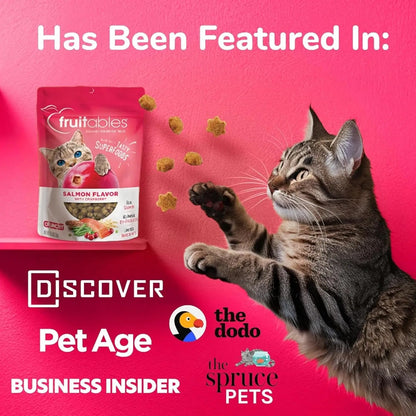 Crunchy Cat Treats - Healthy Low-Calorie Protein Snack with Real Salmon and Cranberry - 2.5 Ounces - Wheat, Corn, and Soy Free