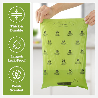 Pogi's Premium Leak-Proof Dog Waste Bags - Extra Thick with Fresh Scent (10 Rolls, 150 Count)