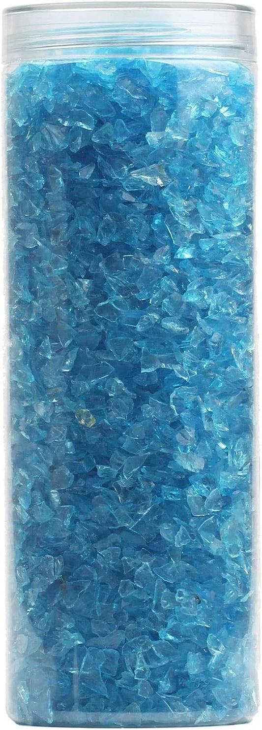 Crushed Glass for Crafting and Resin Art - Sea Blue, 1.5 lbs