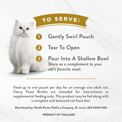 Purina  Creamy White Meat Chicken Broth Topper for Senior Cats - Pack of 16 (1.4 oz. pouches)
