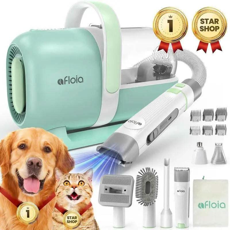 【Limitedtimeflashsale】Afloia Dog Grooming Kit, Pet Grooming Vacuum & Dog Clippers & Dog Brush for Shedding with Vacuum Grooming Tools, Low Noise Dog Vacuum Hair Remover Pet Grooming Supplies
