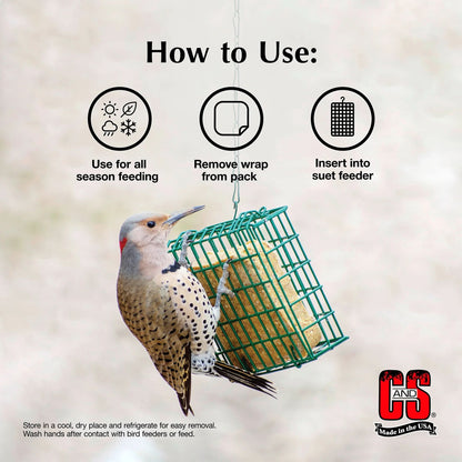 C&S Berry Suet Treat 11.75 Ounces 8 Pack