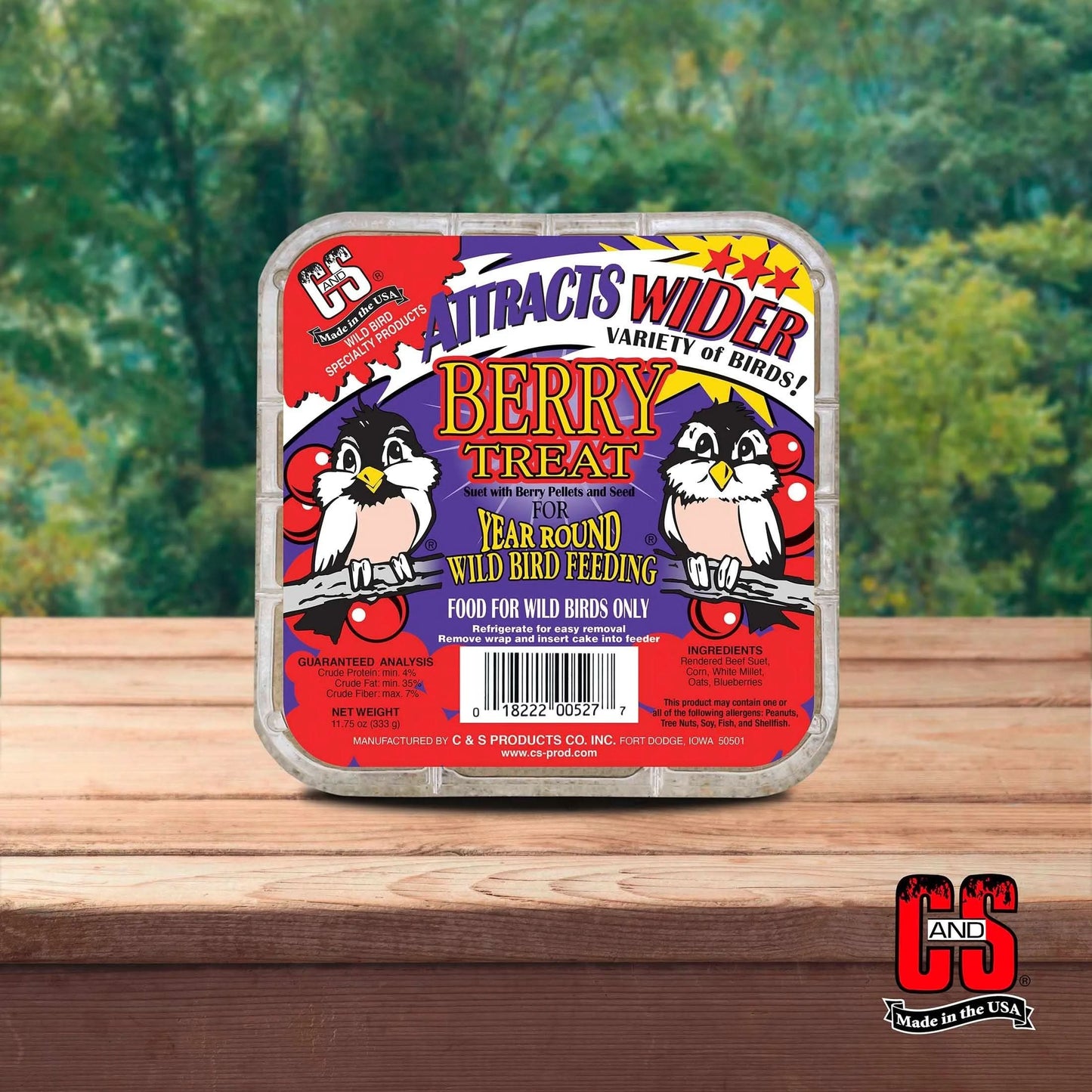 C&S Berry Suet Treat 11.75 Ounces 8 Pack