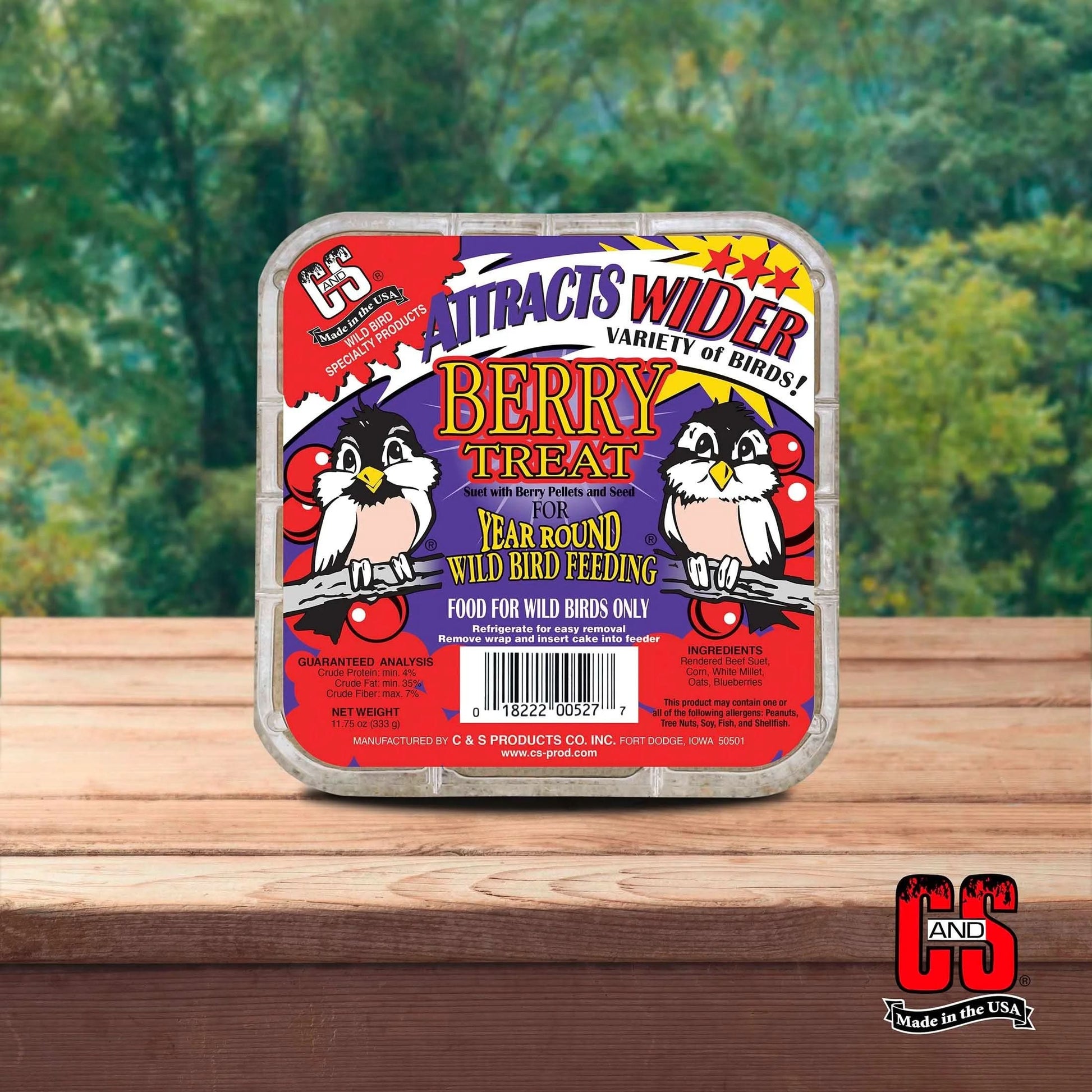 C&S Berry Suet Treat 11.75 Ounces 8 Pack