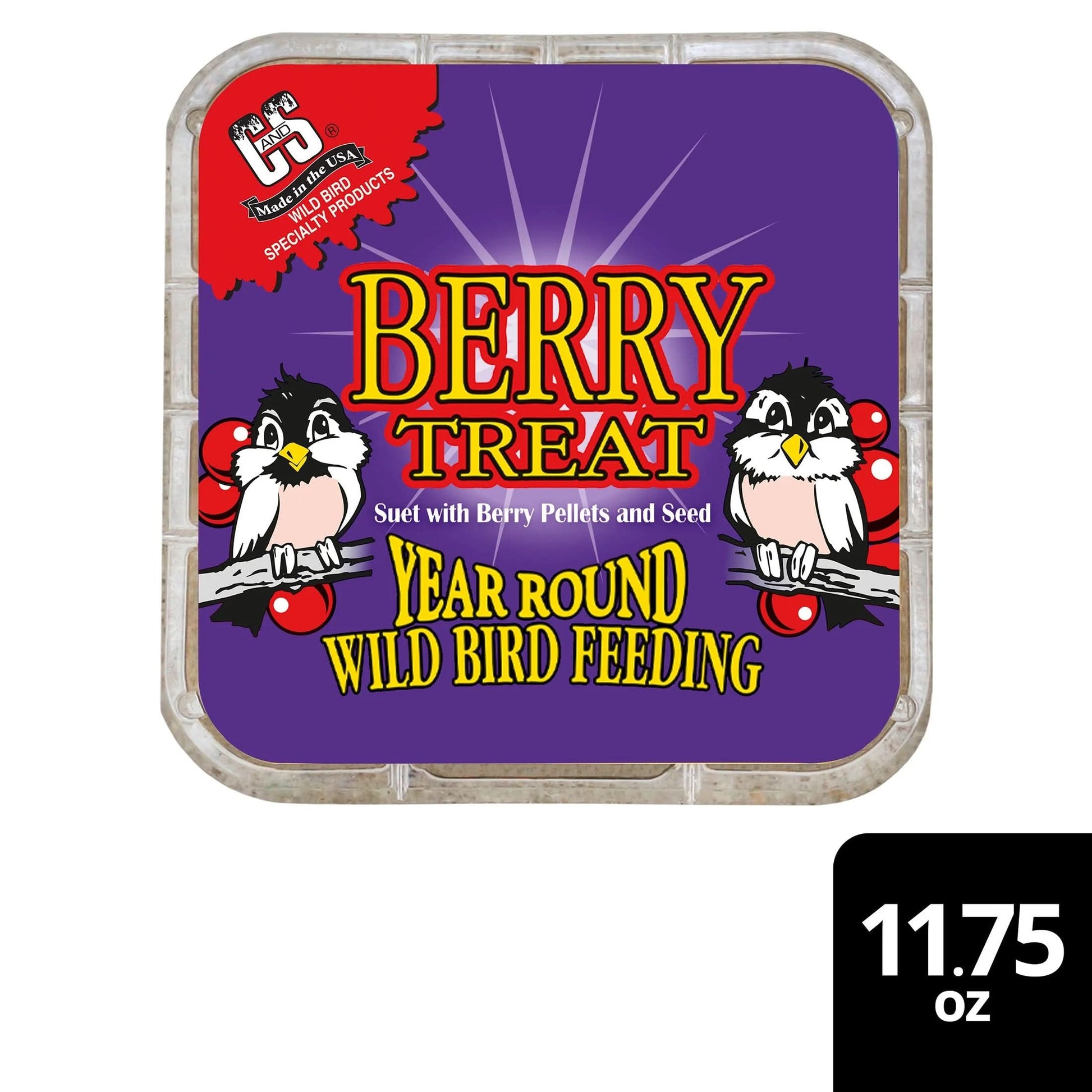 C&S Berry Suet Treat 11.75 Ounces 8 Pack