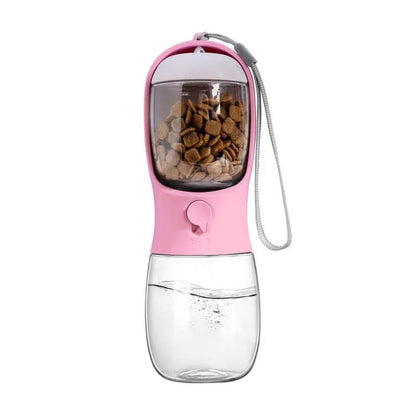 2 in 1 300Ml Portable Food Grade Material Dog Cat Travel Pet Water Cup Bottle with Food Dispenser