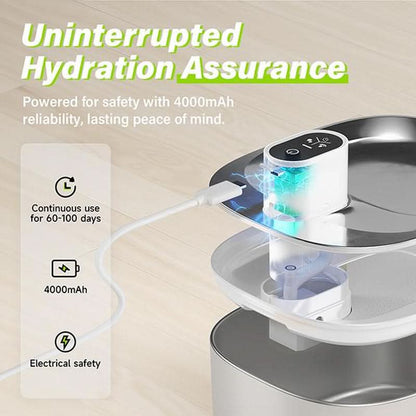 APETDOLA SL Stainless Steel Automatic Pet Water Fountain - 4L Capacity, Wireless Design, Ultra-Quiet Operation, Ideal for Cats and Dogs, Easy to Clean, Perfect Father's Day Gift