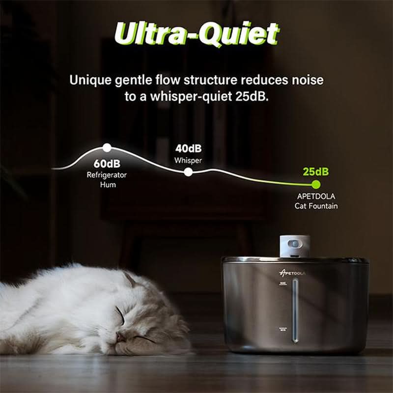 APETDOLA SL Stainless Steel Automatic Pet Water Fountain - 4L Capacity, Wireless Design, Ultra-Quiet Operation, Ideal for Cats and Dogs, Easy to Clean, Perfect Father's Day Gift