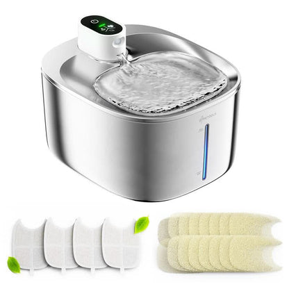 APETDOLA SL Stainless Steel Automatic Pet Water Fountain - 4L Capacity, Wireless Design, Ultra-Quiet Operation, Ideal for Cats and Dogs, Easy to Clean, Perfect Father's Day Gift