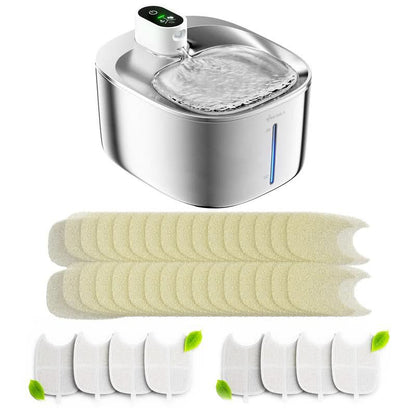 APETDOLA SL Stainless Steel Automatic Pet Water Fountain - 4L Capacity, Wireless Design, Ultra-Quiet Operation, Ideal for Cats and Dogs, Easy to Clean, Perfect Father's Day Gift