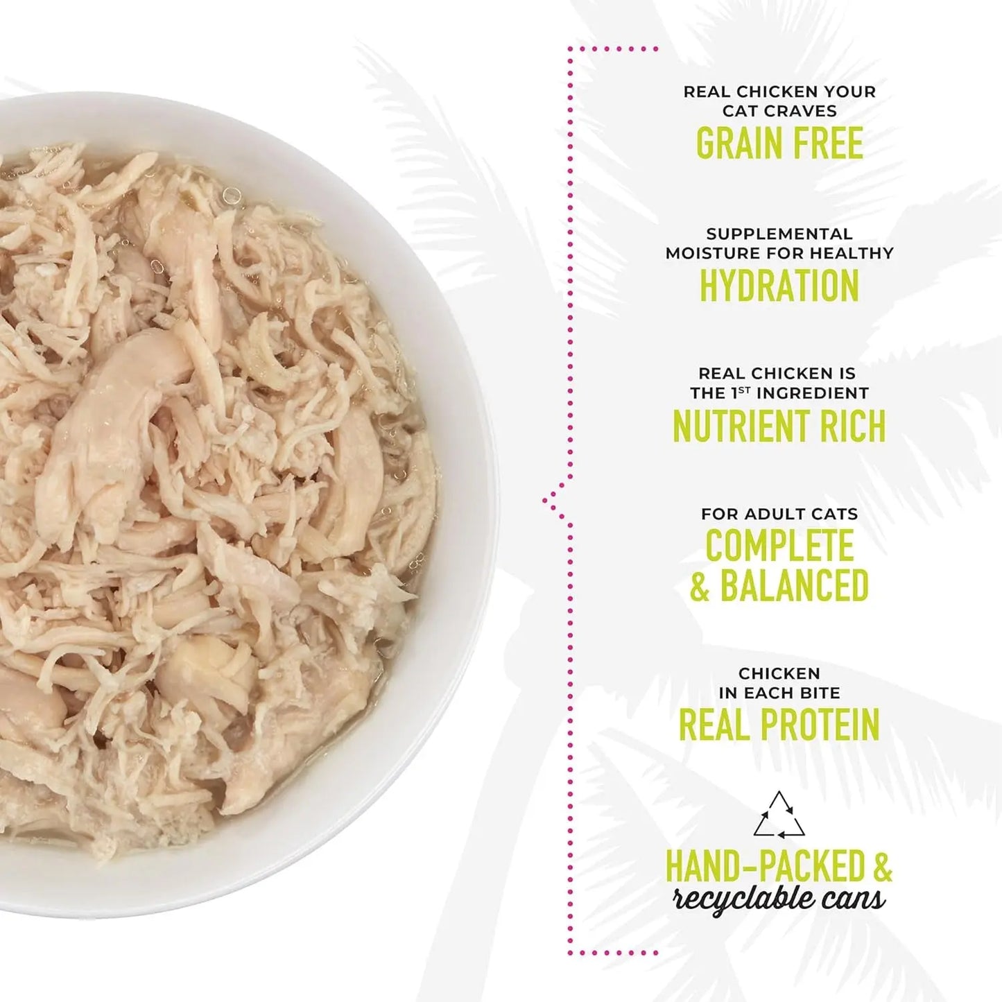 Tiki Cat Luau Shredded Chicken Recipe in Chicken Consommé, Grain-Free Wet Canned Cat Food for All Life Stages, 2.8 Oz. Can (12 Count)