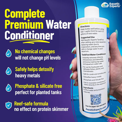 Tankfirst Complete Aquarium Water Conditioner - Advanced Formula for Instant Removal of Chlorine, Chloramines, and Ammonia Detoxification (Concentrate, 500 ml)