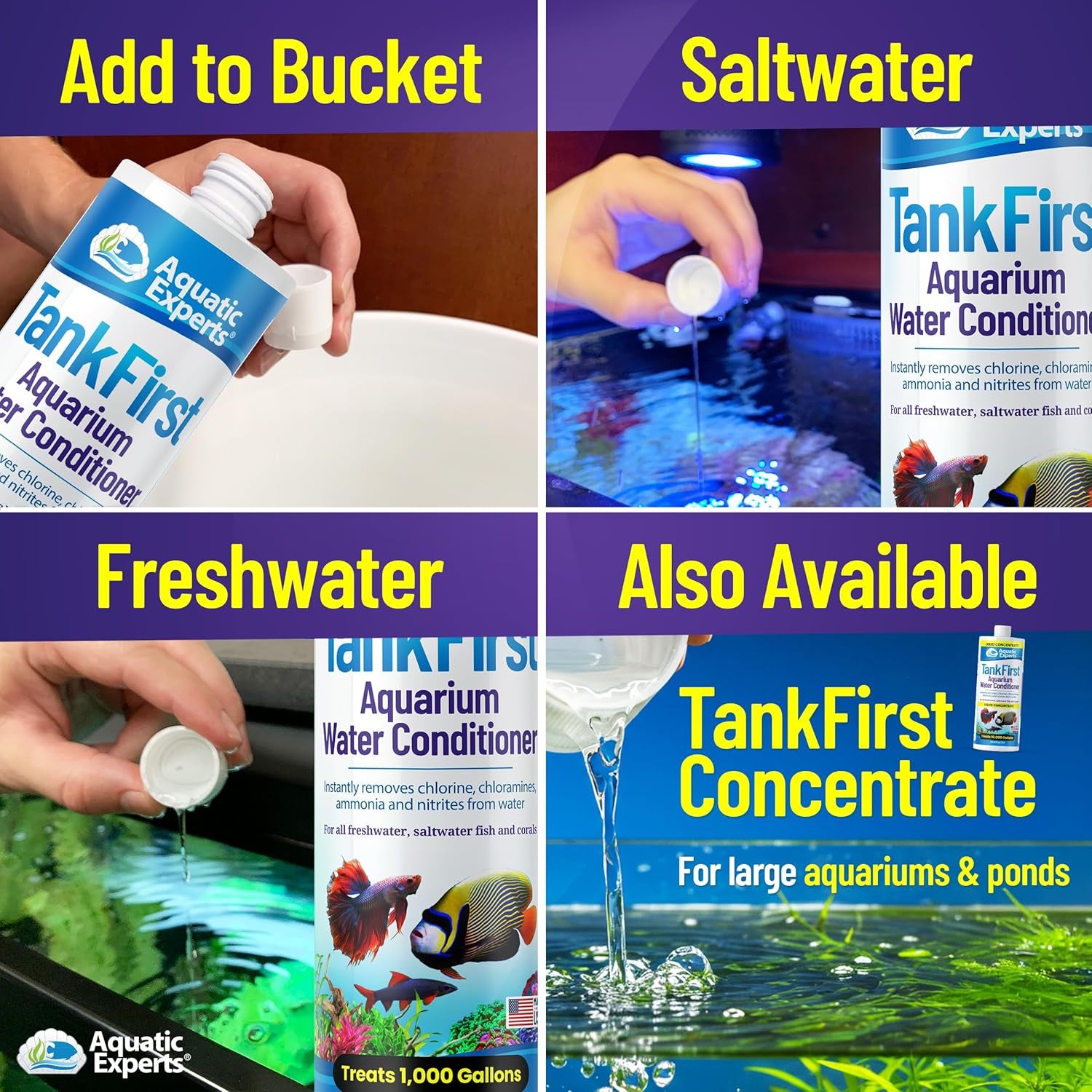 Tankfirst Complete Aquarium Water Conditioner - Effective Removal of Chlorine, Chloramines, and Ammonia Detoxification for Aquatic Environments (Regular, 500 mL)