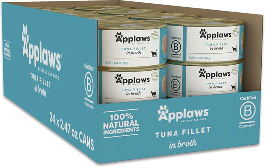 Natural Wet Cat Food, 24-Pack, Limited Ingredient Tuna Fillet in Broth, 2.47 oz Cans