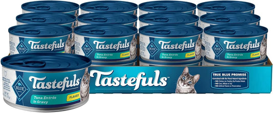 Tastefuls Flaked Tuna Entrée in Gravy Wet Cat Food, 5.5-Oz Cans (24 Count), Made with Natural Ingredients
