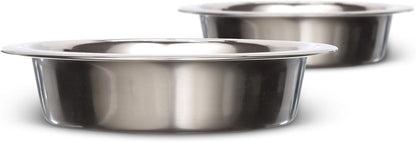 Shallow Stainless Steel Cat Bowls, 1 Cup (8 Oz.), Set of 2 Replacement Dishes for Neater Feeder (Express & Deluxe), Whisker-Friendly, Dishwasher Safe