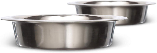 Shallow Stainless Steel Cat Bowls, 1 Cup (8 Oz.), Set of 2 Replacement Dishes for Neater Feeder (Express & Deluxe), Whisker-Friendly, Dishwasher Safe