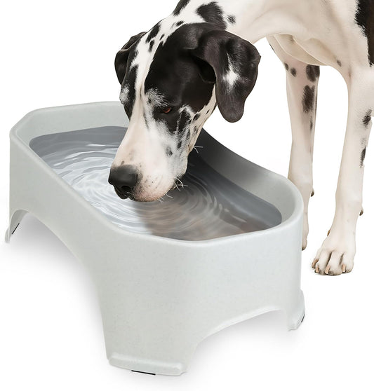 Extra Large Outdoor Dog Water Bowl - 2.25 Gallon Capacity, Spill-Proof Design for Indoor or Outdoor Use, Vanilla Bean Finish