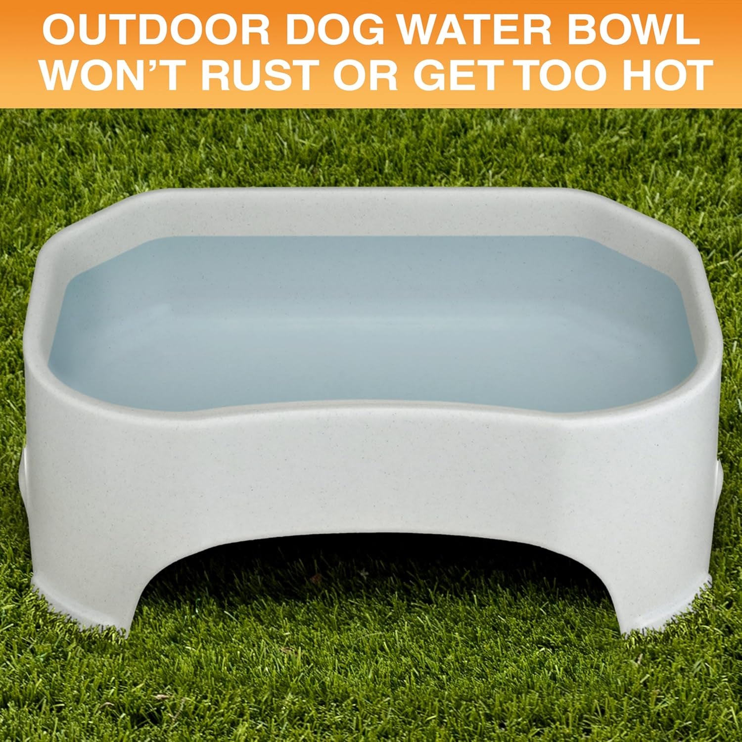 Extra Large Outdoor Dog Water Bowl - 2.25 Gallon Capacity, Spill-Proof Design for Indoor or Outdoor Use, Vanilla Bean Finish