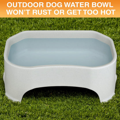 Extra Large Outdoor Dog Water Bowl - 2.25 Gallon Capacity, Spill-Proof Design for Indoor or Outdoor Use, Vanilla Bean Finish