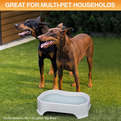 Extra Large Outdoor Dog Water Bowl - 2.25 Gallon Capacity, Spill-Proof Design for Indoor or Outdoor Use, Vanilla Bean Finish