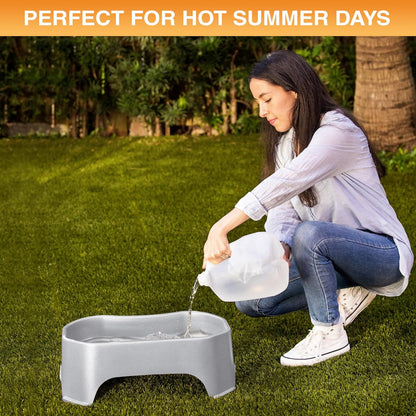 Extra Large Outdoor Dog Water Bowl - 2.25 Gallon Capacity, Spill-Proof Design for Indoor or Outdoor Use, Vanilla Bean Finish