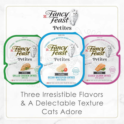 Purina  Gourmet Wet Cat Food Variety Pack, Petites Gravy Collection, Break-Apart Tubs, 48 Servings (24 Pack, 2.8 Oz. Tubs)