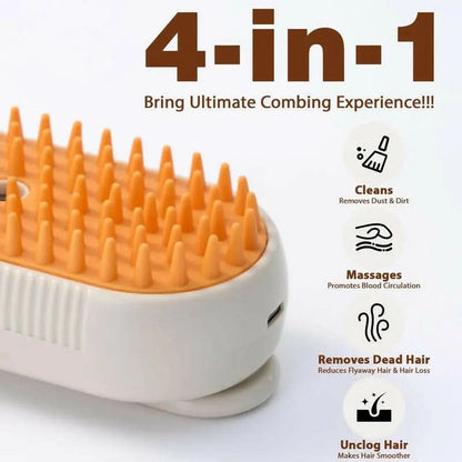 Cat Steam Brush, 2025 New Pet Steam Grooming Comb, 3 in 1 Cat Steam Brush, Suitable for Cats and Dogs Pet Steam Brush Dog Steam Brush Fur Removal Tool
