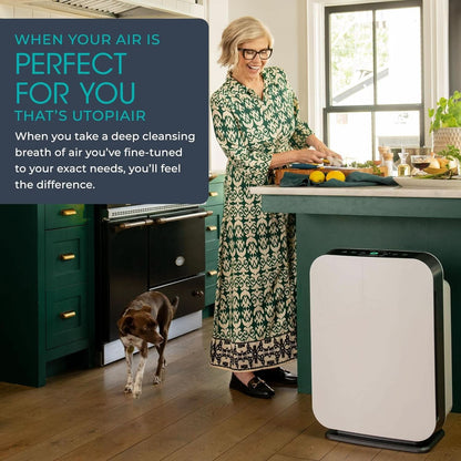 Breathesmart Flex HEPA Air Purifier with VOC and Smoke Filter - Coverage for Up to 1400 Sq. Ft - Ideal for Bedrooms - Effectively Captures Allergens, Dust, Mold, VOCs, and Smoke