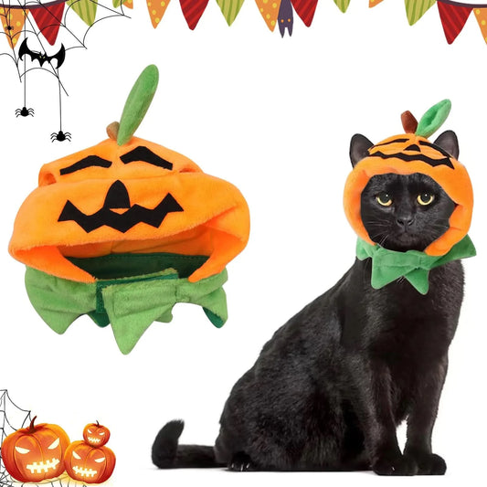 Halloween Cat Costume Hat Pumpkin Hat Pet Accessories Halloween Adjustable Jack-o-Lantern Pet Costume Clothes Halloween Pet Costume Decor Hat for Cats Dogs Animal Halloween Carnival Party Supplies - Pets Best shop