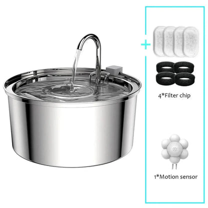 Stainless Steel Pet Water Feeder Cat Dog Automatic Filter Fountain Stone's Store